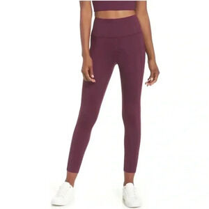 Girlfriend Collective Burgundy High Waist Leggings Sz M